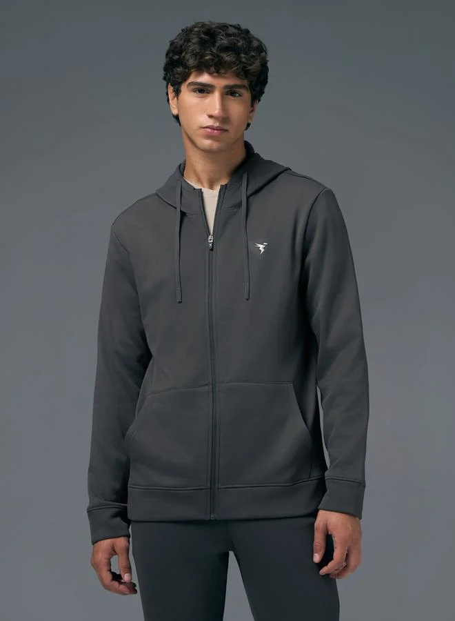 تكنوسبورت جاكيت رياضي رجالي سادة بقلنسوة وقصة ضيقة